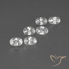 4.69 ctw White Zircon Stones, Natural Zircon in Oval Facet Shape for Sale