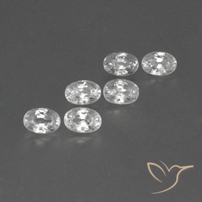 5.02 ctw White Zircon Stones, Natural Zircon in Oval Facet Shape for Sale