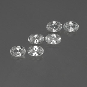 4.47 ct White Zircon Stone, Natural Zircon in Oval Facet Shape for Sale