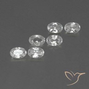 4.54 ctw White Zircon Stones, Natural Zircon in Oval Facet Shape for Sale