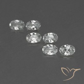 4.13ctw Natural White Zircon, Oval, VVS-VS