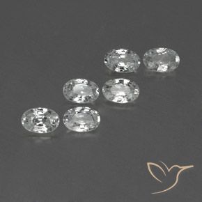 4.13 ctw White Zircon Stones, Natural Zircon in Oval Facet Shape for Sale