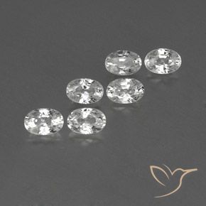 4.79 ctw White Zircon Stones, Natural Zircon in Oval Facet Shape for Sale