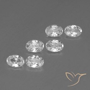 4.08 ctw White Zircon Stones, Natural Zircon in Oval Facet Shape for Sale