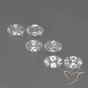 4.37ctw Natural White Zircon, Oval, VVS-VS