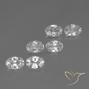 4.37 ctw White Zircon Stones, Natural Zircon in Oval Facet Shape for Sale