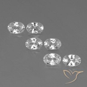 4.51ctw Natural White Zircon, Oval, VVS-VS