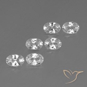 4.51 ctw White Zircon Stones, Natural Zircon in Oval Facet Shape for Sale