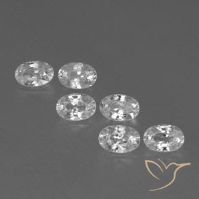 4.60ctw Natural White Zircon, Oval, VVS-VS