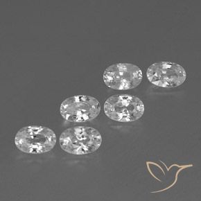 4.60 ctw White Zircon Stones, Natural Zircon in Oval Facet Shape for Sale