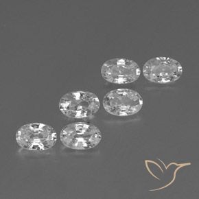 4.15 ctw White Zircon Stones, Natural Zircon in Oval Facet Shape for Sale