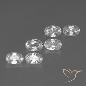4.66 ctw White Zircon Stones, Natural Zircon in Oval Facet Shape for Sale