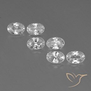 4.64ctw Natural White Zircon, Oval, VVS-VS