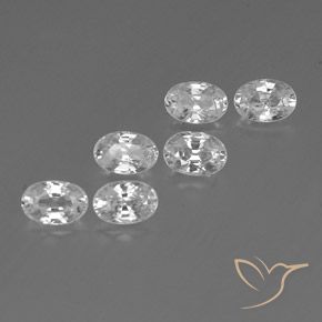 4.64 ctw White Zircon Stones, Natural Zircon in Oval Facet Shape for Sale