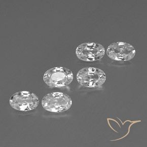 4.24 ctw White Zircon Stones, Natural Zircon in Oval Facet Shape for Sale