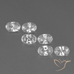 4.71ctw Natural White Zircon, Oval, VVS-VS