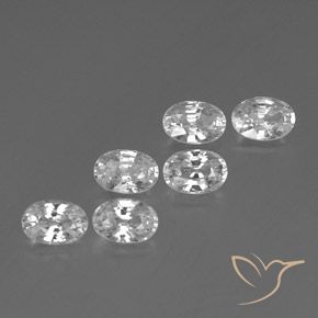 4.71 ctw White Zircon Stones, Natural Zircon in Oval Facet Shape for Sale