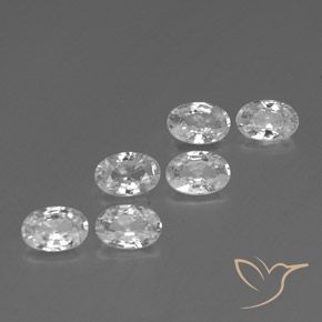 4.07 ctw White Zircon Stones, Natural Zircon in Oval Facet Shape for Sale