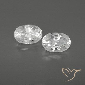 1.72 ctw White Zircon Stones, Natural Zircon in Oval Facet Shape for Sale