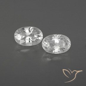 1.66 ctw White Zircon Stones, Natural Zircon in Oval Facet Shape for Sale