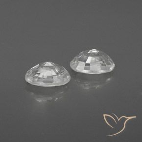 Zircon Gemstones in 6 x 4 mm (calibrated) Size for Sale, Zircon Stones in White Color