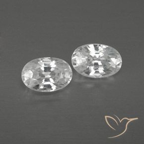 1.67 ct White Zircon, 6.2 x 4.2 mm Oval Cut From Cambodia, Photo A