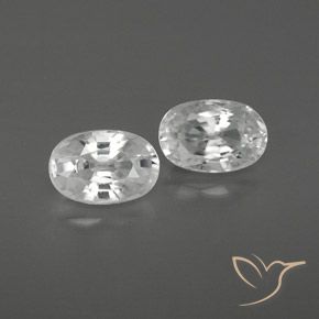 1.75 ct White Zircon, 6.2 x 4.2 mm Oval Cut From Cambodia, Photo A