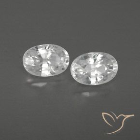 1.69 ctw White Zircon Stones, Natural Zircon in Oval Facet Shape for Sale