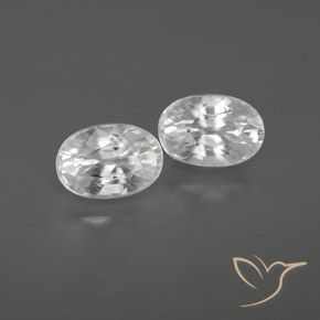 1.86 ct White Zircon, 6 x 4.2 mm Oval Cut From Cambodia, Photo A