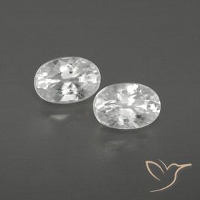 1.86 ctw White Zircon Stones, Natural Zircon in Oval Facet Shape for Sale