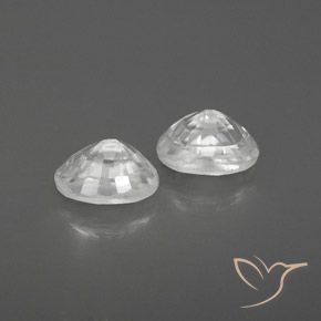 Zircon Gemstones in 6 x 4.2 mm Size for Sale, Zircon Stones in White Color