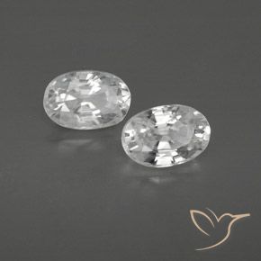 1.64 ctw White Zircon Stones, Natural Zircon in Oval Facet Shape for Sale
