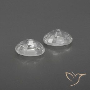 Zircon Gemstones in 6 x 4 mm (calibrated) Size for Sale, Zircon Stones in White Color