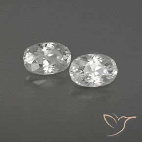 1.70 ctw White Zircon Stones, Natural Zircon in Oval Facet Shape for Sale