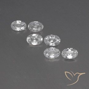 3.97ctw Natural White Zircon, Oval, VVS-VS