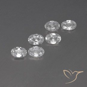 3.97 ctw White Zircon Stones, Natural Zircon in Oval Facet Shape for Sale