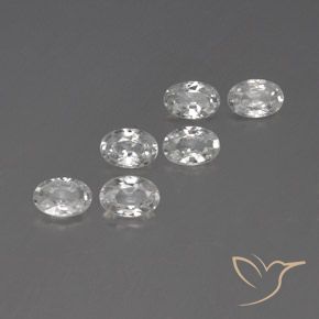 4.03 ctw White Zircon Stones, Natural Zircon in Oval Facet Shape for Sale