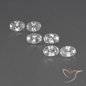 4,99 ct weißer Zirkon, 6 x 4,1 mm Ovalschliff aus Kambodscha, Photo A