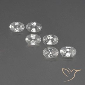 4.66ctw Natural White Zircon, Oval, VVS-VS