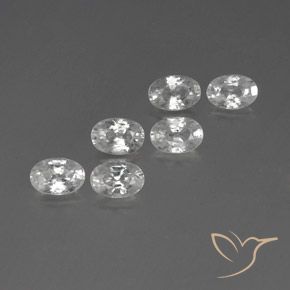 4.66 ctw White Zircon Stones, Natural Zircon in Oval Facet Shape for Sale