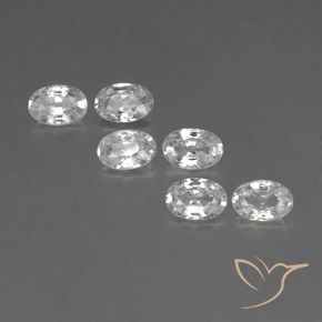 4.26ctw Natural White Zircon, Oval, VVS-VS