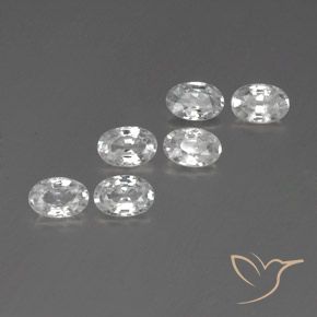 4.26 ctw White Zircon Stones, Natural Zircon in Oval Facet Shape for Sale