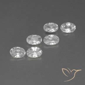 4.01 ctw White Zircon Stones, Natural Zircon in Oval Facet Shape for Sale