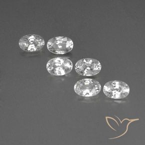 4.57ctw Natural White Zircon, Oval, VVS-VS