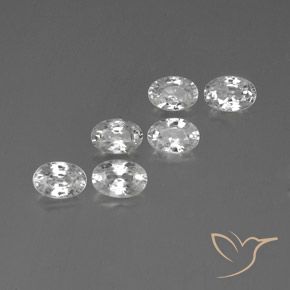 4.36 ctw White Zircon Stones, Natural Zircon in Oval Facet Shape for Sale