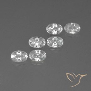 4.82 ctw White Zircon Stones, Natural Zircon in Oval Facet Shape for Sale