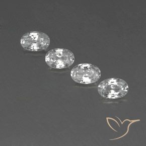 3.06ctw Natural White Zircon, Oval, VVS-VS, Photo A