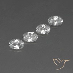 3.06 ctw White Zircon Stones, Natural Zircon in Oval Facet Shape for Sale