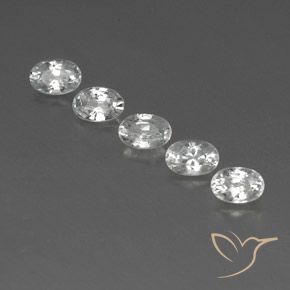 3.96ctw Natural White Zircon, Oval, VVS