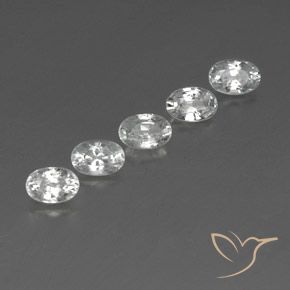 3.96 ctw White Zircon Stones, Natural Zircon in Oval Facet Shape for Sale